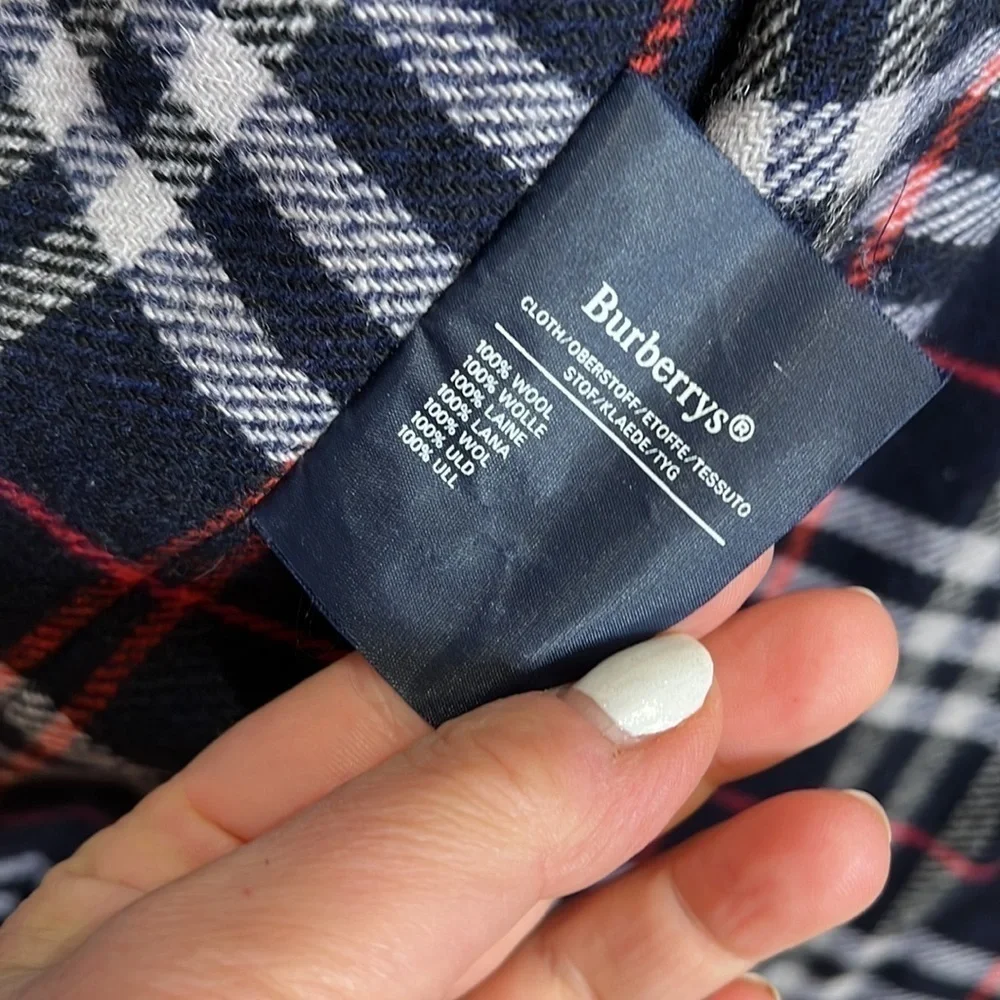 Burberry Sz 12L Vintage Burberrys Gray Trench Coat With Wool Zip Out Lining - Picture 14 of 16